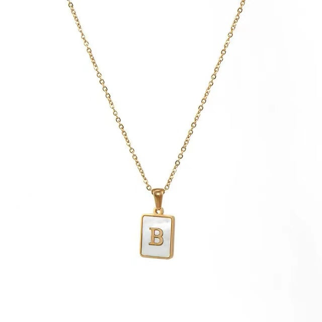 18K Gold plating with Letters pendant necklace