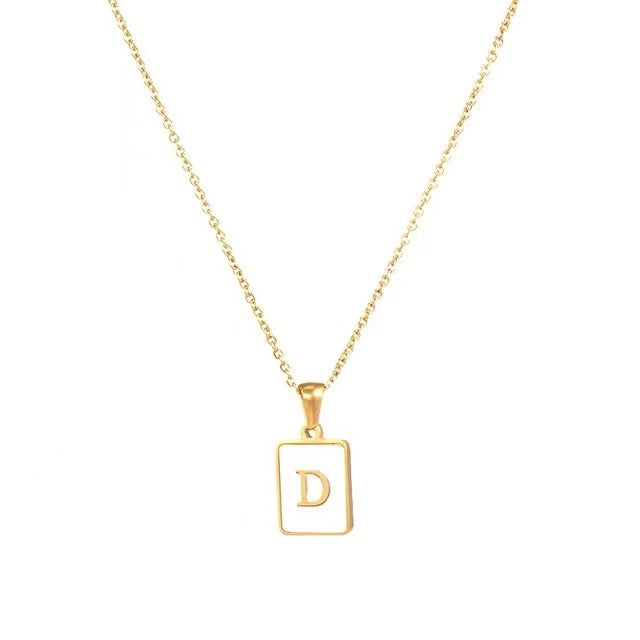 18K Gold plating with Letters pendant necklace