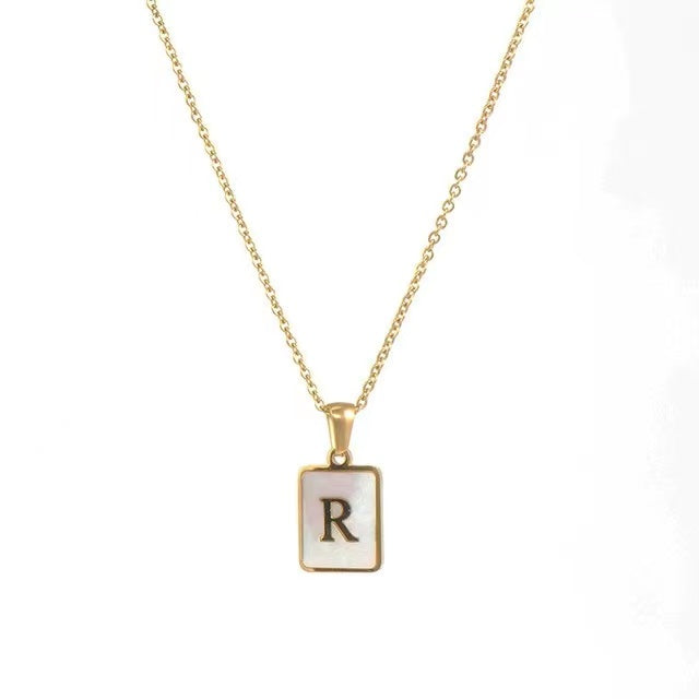 18K Gold plating with Letters pendant necklace