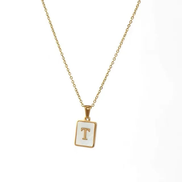 18K Gold plating with Letters pendant necklace