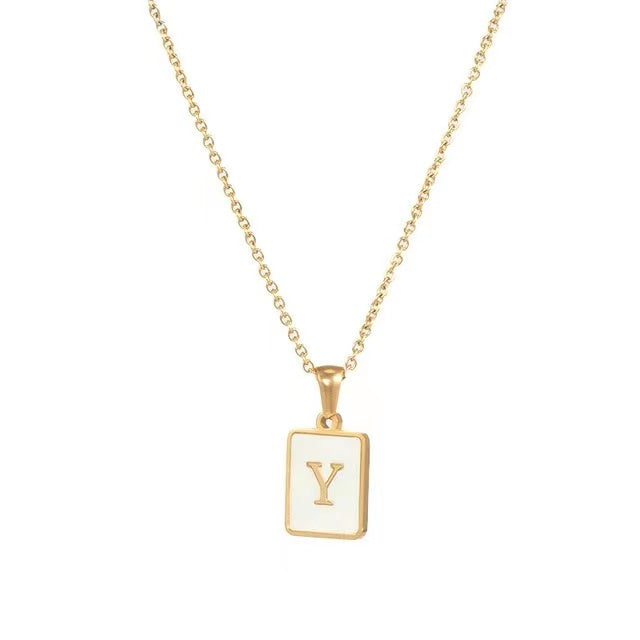 18K Gold plating with Letters pendant necklace